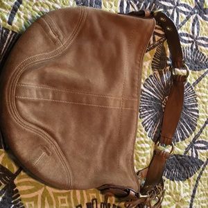 Tan suede COACH bag